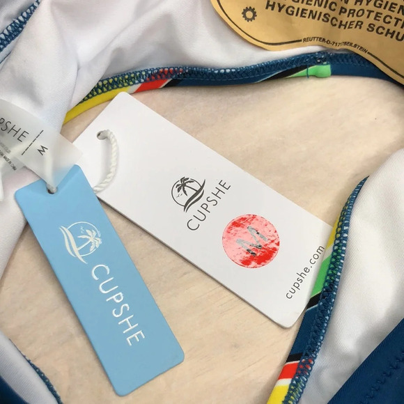 CUPSHE Bikini Bottom Women’s Size Medium Striped New With Tags Swimwear Summer - Picture 7 of 8